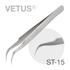 VETUS 핀셋 ST-15(은색/ㄱ자형/중간두께)